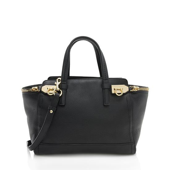 Salvatore Ferragamo Leather Verve Convertible Tote