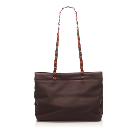 Salvatore Ferragamo Tiered Grosgrain Chain Tote Bag (SHG-15645)