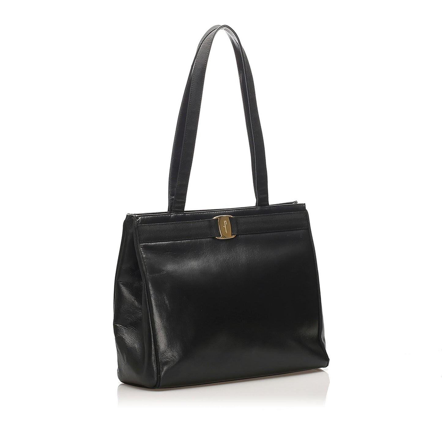 Salvatore Ferragamo Vara Leather Tote Bag (SHG-11555)