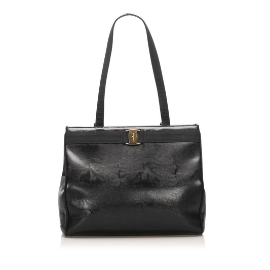 Salvatore Ferragamo Vara Leather Tote Bag (SHG-12075)