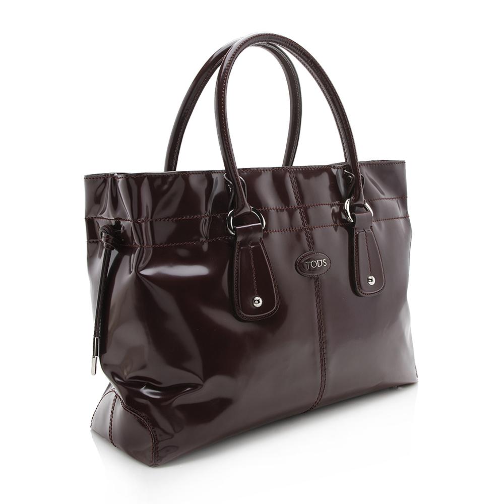 Tods Patent Leather D-Bag Tote (SHF-12594)