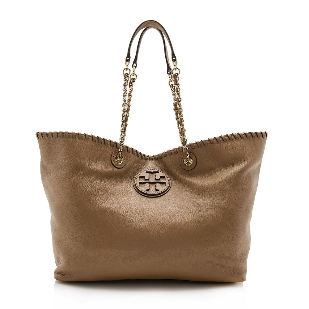 Tory Burch Leather Marion Slouchy Tote (SHF-14369)