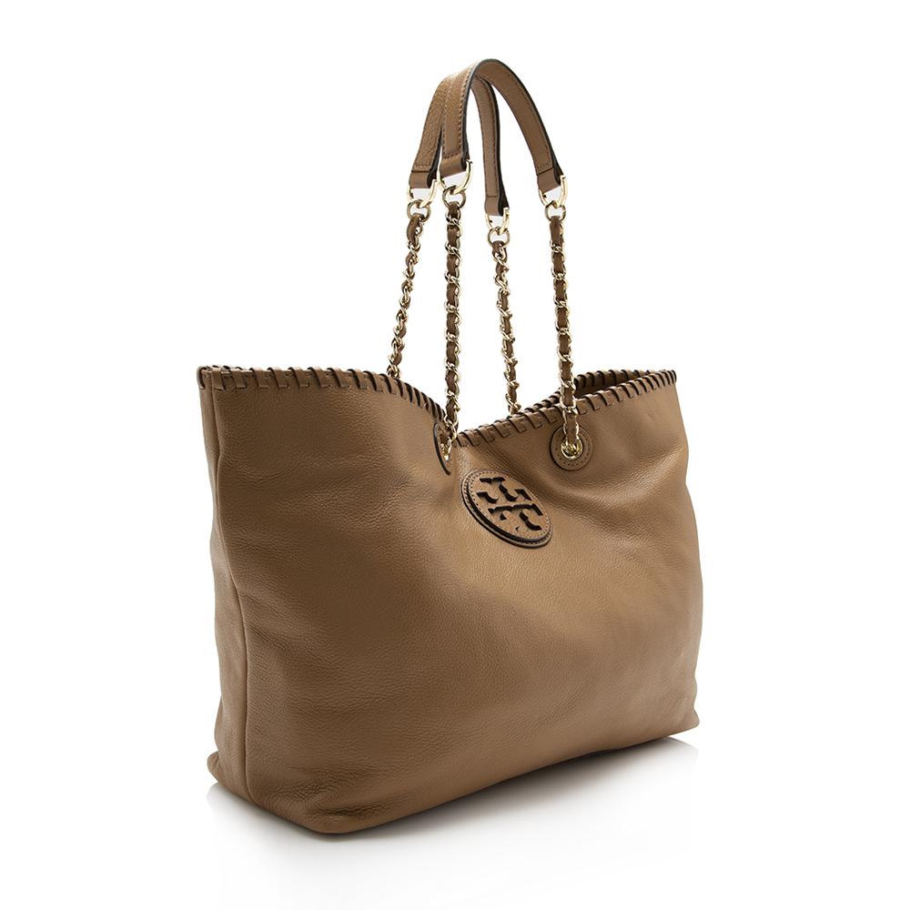 Tory Burch Leather Marion Slouchy Tote (SHF-14369)