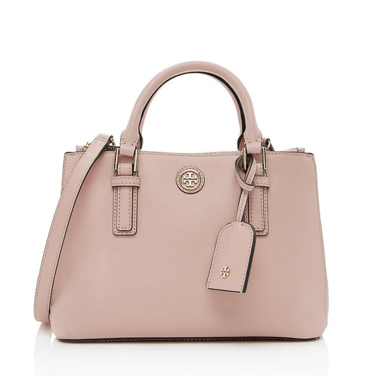 Tory Burch Leather Robinson Mico Double-Zip Tote (SHF-14198)