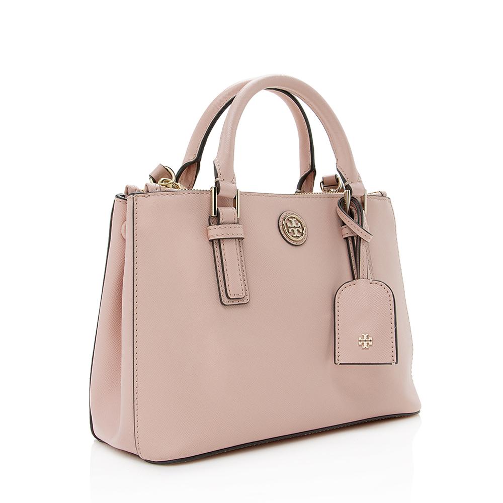 Tory Burch Leather Robinson Mico Double-Zip Tote (SHF-14198)