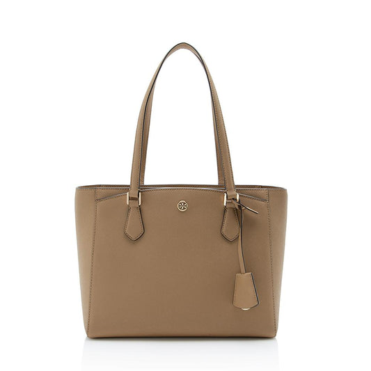 Tory Burch Leather Robinson Tote (SHF-13279)