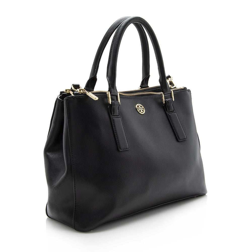 Tory Burch Saffiano Leather Robinson Double Zip Tote (SHF-13328)