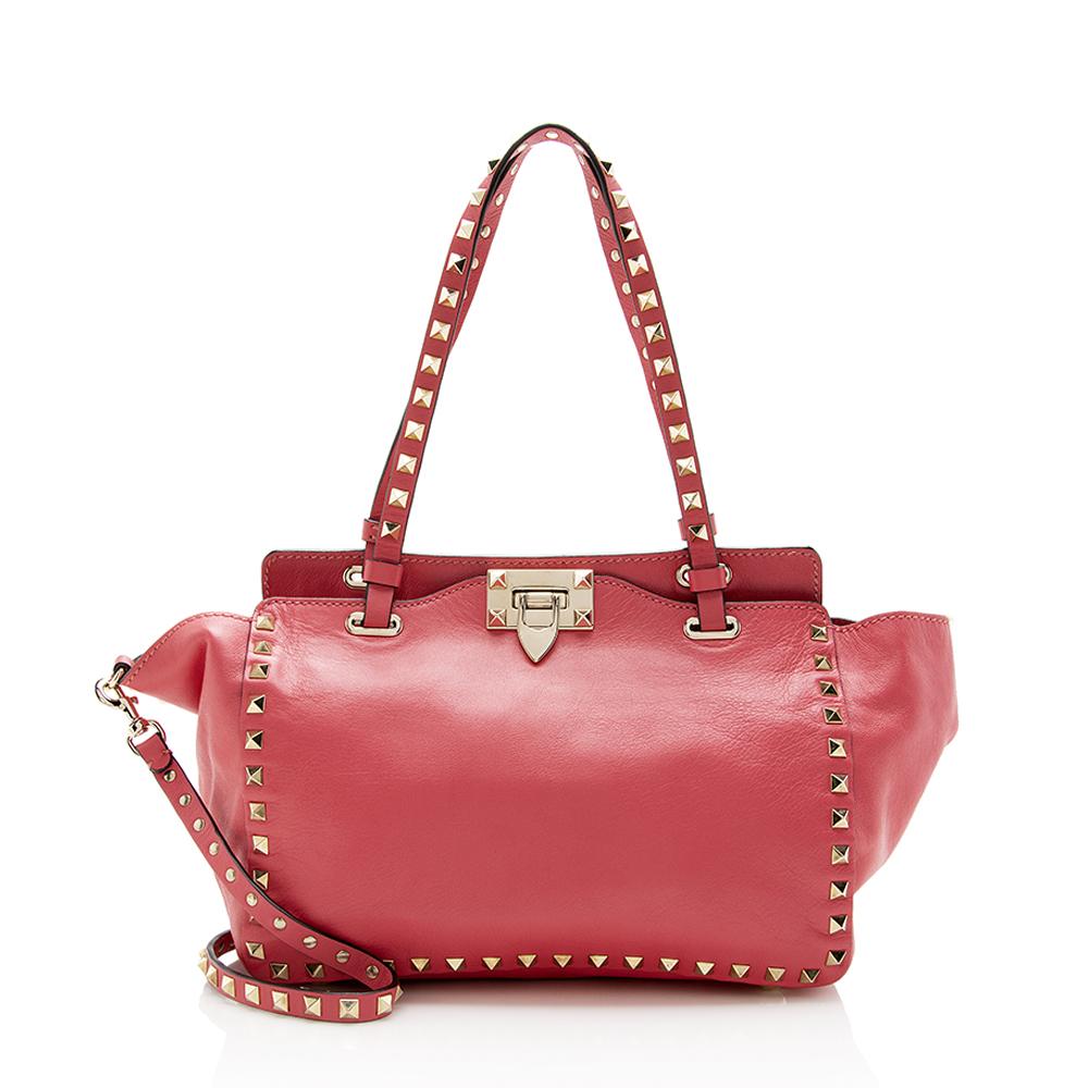 Valentino Leather Rockstud Small Tote (SHF-14352)