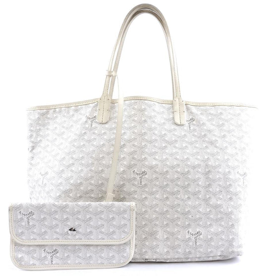 Goyard with Pochette St Saint Louis Pm Tote Work White Goyardine Coated Canvas and Leather Shoulder Bag