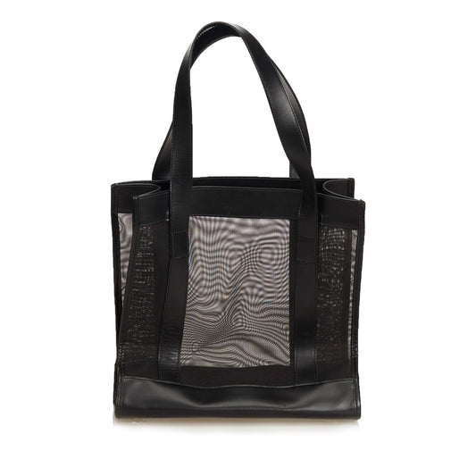 Pre-Loved Gucci Black Mesh Fabric Tote Italy