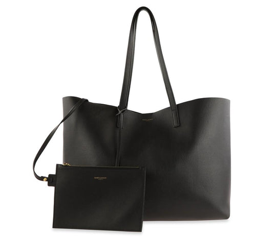 Saint Laurent Bag Shopping Black Leather Tote