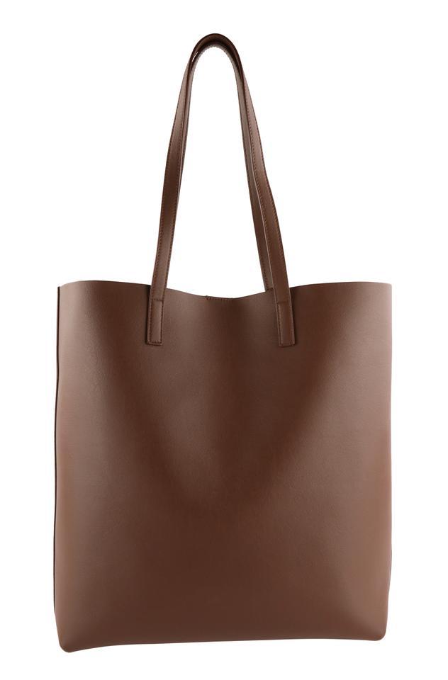 Saint Laurent Shopping Bag Tall Shopper N/S Brown Leather Tote