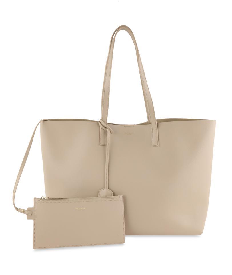 Saint Laurent Shopping Beige Calfskin Leather Tote